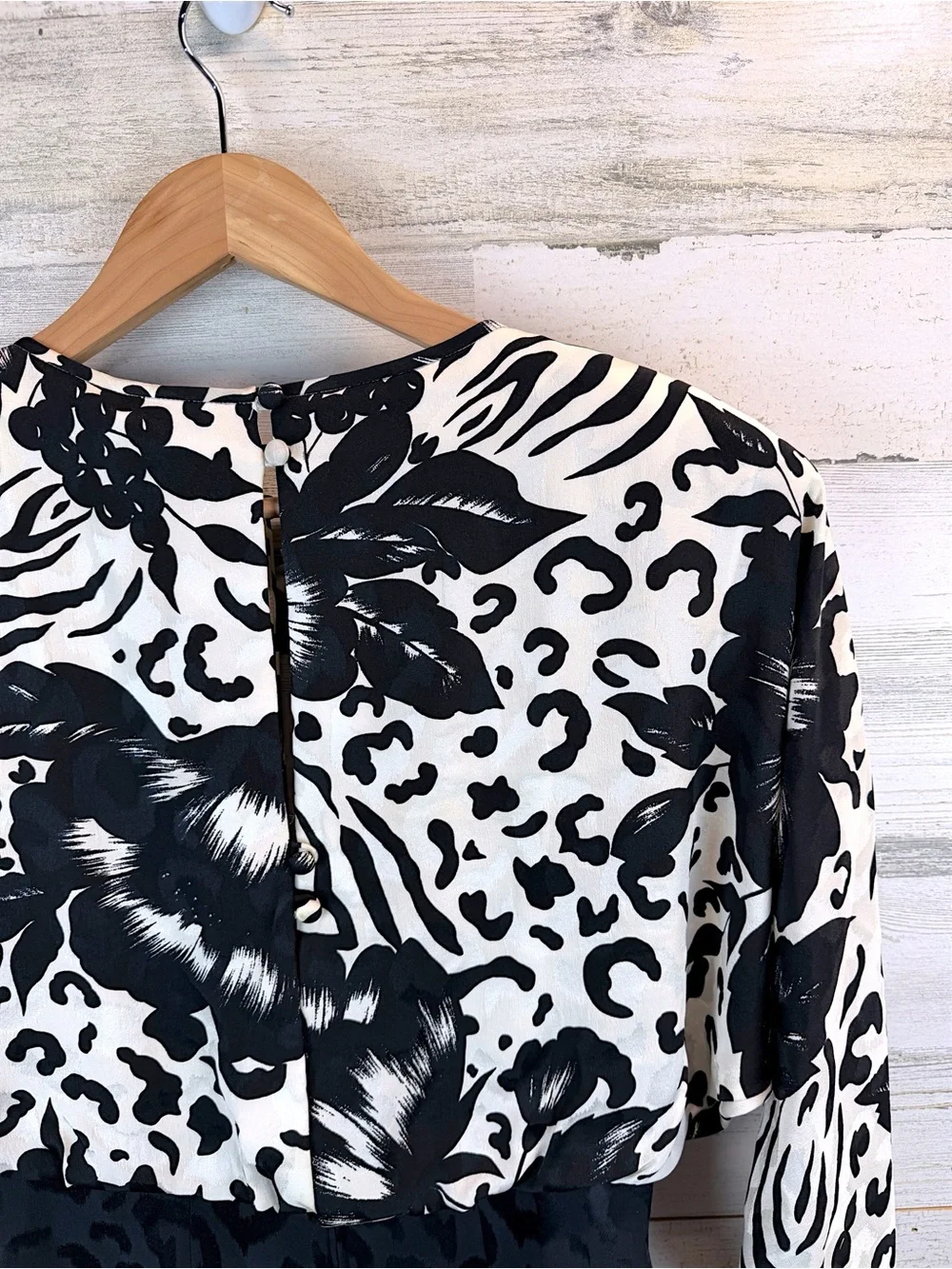 Vintage Lillie Rubin 100% Silk Cocktail Dress Black White Beaded Size 8 - Picture 10 of 14